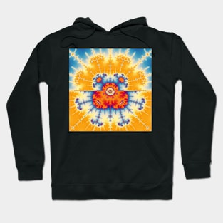 Yellow and Blue Mandelbrot Fractal Hoodie